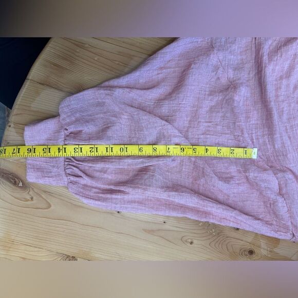 Salmon Front Tie Semi Sheer Jupee Shirt Size L - Picture 9 of 9